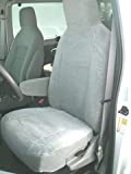 Durafit Seat Covers Made to fit 2009-2018 Ford E150-E350 Van Front High Back Bucket Seats with Molded Headrests and 1 Armrest Per Seat. Seat Covers in Gray Twill,NOT for RV Seats.