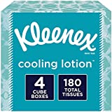 Kleenex Cooling Lotion Facial Tissues, 4 Cube Boxes, 45 Tissues per Box (180 Tissues Total)
