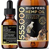 K2xLabs Buster's Organic Hemp Oil for Dogs and Pets, 555,000 Max Potency, 2 Month Supply, Large 60ml Bottle, Made in USA - Miracle Formula with Omega 3, 6, 9 - Natural Relief for Joints, Calming