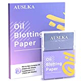 AUSLKA Oil Absorbing Tissues (225 Sheets), Makeup Mirror with Oil Blotting Paper Sheets, Premium Handy Face Blotting Sheets - Facial Skin Care or Make Up Must Have