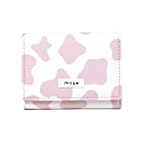 Girls Cute Cow Print Wallet Small Tri-folded Wallet Cash Pocket Card Holder ID Window Purse for Women