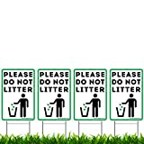 9"x 12" Please Do Not Litter Yard Sign - Corrugated Plastic, Double-Sided Print, Waterproof, UV Inks, H-Stake Included - Made in the USA (4)