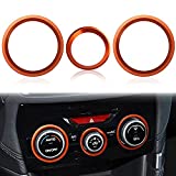 Auovo AC Climate Control Knob Outer Ring Covers Accessories for Subaru Forester 2019-2021 Crosstrek 2018-2022 Impreza 2017-2022 Interior for Car Air Condition Switch Volume Control Trim (Orange)