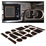 CupHolderHero fits Subaru Crosstrek 2018-2022 and fits Subaru Impreza 2017-2022 Accessories Interior Cup Holder Inserts, Center Console Liner Mats, Door Pocket 19-pc Set (Orange Trim)