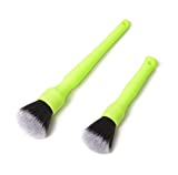 Grime Grabber Detailing Soft Synthetic Bristle Brushes for Automotive Interior Cleaning (Small+Large Set)