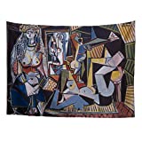 Spring Warner World Classic Art Masterpiece Tapestry Series Pablo Picasso Women of Algiers 1955. Classical Art Tapestry Wall-Hanging Antique Vintage Collection Home Décor