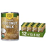 Organic Coconut Milk by Natures Greatest Foods - 13.5 Oz - No Guar Gum, No Preservatives  Gluten Free, Vegan and Kosher - 17-19% Coconut Milk Fat, Unsweetened (Pack of 12)