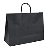 Black Gift Bags 16x6x12"100Pcs GSSUSA Sturdy Shopping Bags,Party Bags,Merchandise bag, Kraft Bags, Retail Bags, Black Paper Bags with Handles