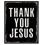 Jesus Decor - Jesus Wall Art - Thank You Wall Decor - Spiritual Catholic Christian Gifts for Men, Women - Religious Wall Decor - Positive Quotes Home, Room Decor - God Wall Decor - Faith Wall Art