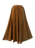 Agan Traders 712 SK Medieval Embroidered Long Skirt (S/M, Rust)