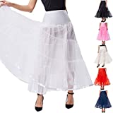 Vintage Medieval Extra Long Petticoat Lingerie Maxi Underskirt (2X, White)