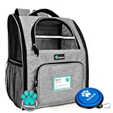 PetAmi Deluxe Pet Carrier Backpack for Small Cats and Dogs, Puppies | Ventilated Design, Two-Sided Entry, Safety Features and Cushion Back Support | for Travel, Hiking, Outdoor Use (Heather Gray)
