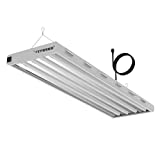 VIVOSUN T5 Grow Lights 4 ft, T5 Light Fixture Bulbs, 6500K HO Fluorescent Tubes, High-Output T5 Bulbs for Indoor Plants, UL Listed, 4 Bulbs, 8 ft Power Cord, 2 Hanging Cables, On/Off Switch