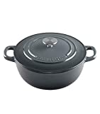 Enameled Cast Iron Dutch Oven, EDGING CASTING 3.5 Quart Cast Iron Dutch Oven Cookware Pot, Suitable For Variety Stovetops, Gray