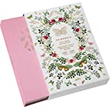 Primrosia A5 Dot Grid Watercolor Journal Notebook – 160 pages I 160gsm Premium Heavy Paper, No Bleed – Luxe Linen Hard Cover with Cute Butterfly Slip Cover (Blushing Pink)