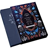 Primrosia A5 Dot Grid Black Paper Journal – Pitch Black Series – 160 gsm I 160 Pages with White Bullet Dot, No Bleed, Gel Pen Friendly. Linen Notebook + Sealife Slip Cover (Inky Black)