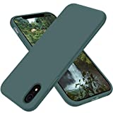 OTOFLY Compatible with iPhone XR Case, 6.1 inch [Silky and Soft Touch Series] Premium Soft Liquid Silicone Rubber Full-Body Protective Bumper Case for iPhone XR （Pine Green）