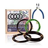ZELARMAN Bonsai Training Wire Set of 4 - Total 128 Feet(32 Feet Each Size) 3 Size - 1.0MM,1.5MM,2.0MM - Corrosion and Rust Resistant (with Bonsai Wire Cutter)