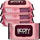 BOOTY WIPES for Women - 320 Flushable Wet Wipes for Adults, Feminine Wipes, (320 Wipes Total - 4 Flip-Top Packs of 80) Wipes for Women, pH Balanced, Infused with Vitamin-E & Aloe