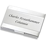 Personalized Silver & Satin Business Card Case Holder Engraved Free - Ships from USA