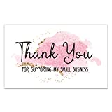 50 Thank You Cards for Small Business, We Appreciate You Supporting My Business Customer Appreciation Note Cards, Package Insert for Purchase Order, 3.5 x 2 inches.