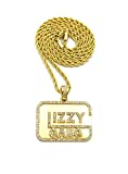 Crescendo SJ INC New ICED Out GLIZZY Gang Pendant & 24" Box/Cuban/Rope Hip HOP Necklace - XQP100G (Rope Chain)