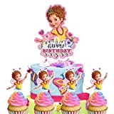 Party Supplies for Fancy Nancy Cake Topper Cupcake Toppers Theme Birthday Supplies Favors Topper Decorations, 21 pcs
