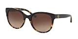 Tory Burch TY7095 Sunglasses 160113-54 - Black/Tortoise Frame, Dark Brown TY7095-160113-54