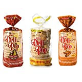 Kims Deli Pop Rice Cakes | Original, Whole Wheat, Cinnamon | Keto, Paleo, Multigrain, Natural, Vegan | Sugar Free Korean Snack | Low Calorie, Low Fat | Variety 3 Pack |