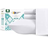 California Design Den - Buttery Soft White Cotton Sheets Full Size Set 800 Thread Count, with Durable Deep Pocket Fitted Sheet, 100% Cotton, Sateen Weave, Beats Fake Egyptian Claim (Bright White)