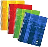 Pack of 3 Clairefontaine Wirebound Notebooks (colors may vary) - lined with margin - 6-1/2 in. x 8-1/4 in.
