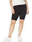 Just My Size Women's Plus-Size Stretch Jersey Bike Short, Black, 1X