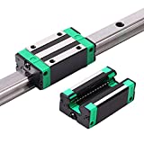 Mssoomm Square Linear Guideway Rail HGH20-59.06 inch / 1500mm +2Pcs HGH20 - CA Square Type Bearing Carriage Slider Block, Linear Motion Rail Rod Set Kit for CNC Machine and DIY Project