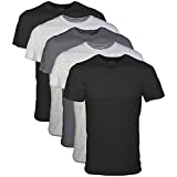 Gildan Men's Crew T-Shirts, Multipack, Assorted Black (5-Pack), X-Large