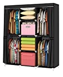 YOUUD Wardrobe Storage Closet Clothes Portable Wardrobe Storage Closet Portable Closet Organizer Portable Closets Wardrobe Closet Organizer Shelf Wardrobe Clothes Organizer Standing Closet Black