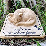 somiss Custom Cat Memorial Stones Garden Stones, Personalized Cat Grave Markers Headtons Features A 3-D Cat - All Content is Customizable Cat Memorial Gifts - 8.5" × 7" × 3"