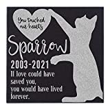 Be Burgundy Personalized Cat Memorial Stone - Granite Cat Grave Marker | 6" x 6" |Sympathy Poem, Loss of Cat Gift, Indoor - Outdoor Tombstone Headstone - Grave Marker w/Pet Name