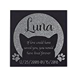 Personalized Pet Memorial Stone - Granite Dog Grave Marker | 6x6 |Sympathy Poem, Loss of Dog Gift, Indoor - Outdoor Tombstone Headstone - Cat Grave Marker w/Pet Name #S10