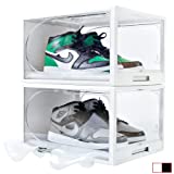 Premium Reinforced Acrylic Sneaker Throne Boxes. Multipurpose Shoe Containers. Sneaker Storage For Sneakerheads. Upgrade Drawer Type Shoe Boxes Clear Plastic Stackable. Shoe Bin. Clear Shoe Boxes Stackable & Shoe Tree. Large Drop Front Shoe Box With Lids. Shoe Box Storage Containers. Transparent Cap Box Hat Rack Storage Box. Shoe Case. White. Fit Men Size 12 13 14 15 (X-Large)