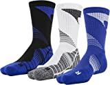 Under Armour Men's Elevated Novelty Crew Socks, 3-Pairs , Royal Assorted , Large