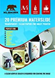 KLOKIAK SUPPLIES A4 Waterslide Decal Paper INKJET Clear – 20 Sheets – DIY A4 water slide Transfer CLEAR Printable Water Slide Decals A4 20 Sheets