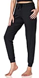 Sunzel Women Lightweight Joggers Pants with Pockets, Super Soft Quick Dry Lounge Sweatpants for Yoga Workout Running Casual Black