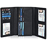 Wallets for Women - RFID Blocking Leather Checkbook Wallet with 11 Card Slots