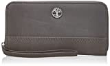 Timberland Leather RFID Zip Around Wallet Clutch with Wristlet Strap, Castlerock (Nubuck)