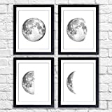 Moon Phases Art Prints (Set of 4) - Unframed - 11x14s