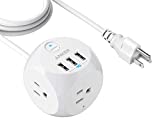 Anker Power Strip with USB, 5 ft Extension Cord, PowerPort Cube USB with 3 Outlets and 3 USB Ports, Portable Design, Overload Protection for iPhone XS/XR, Compact for Travel, Cruise Ship, and Office