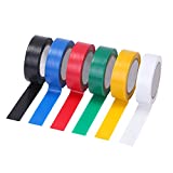 Pasow 6 pcs General Purpose Electrical Tape PVC Electrical Wire Insulating Tape Assorted Colors