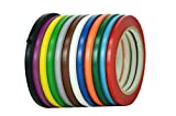 MAT Vinyl Marking Tape Rainbow Pack - 1/4 inch x 36 yds. 12-Rolls Assorted Colors - for Safety Floor Marking (School Gym, Restaurants, Warehouse), Dance Floor Splicing, Pinstriping Cars & Boats