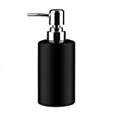 FE Soap Dispenser, 300ml/10oz Ceramic Liquid Soap Pump Dispenser, Refillable Dish Soap Dispenser for Kitchen Bathroom Washroom (Black)