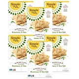 Simple Mills Almond Flour Crackers, Rosemary & Sea Salt, Gluten Free, Flax Seed, Sunflower Seeds, Corn Free, Good for Snacks, Made with whole foods, 6 Count (Packaging May Vary)